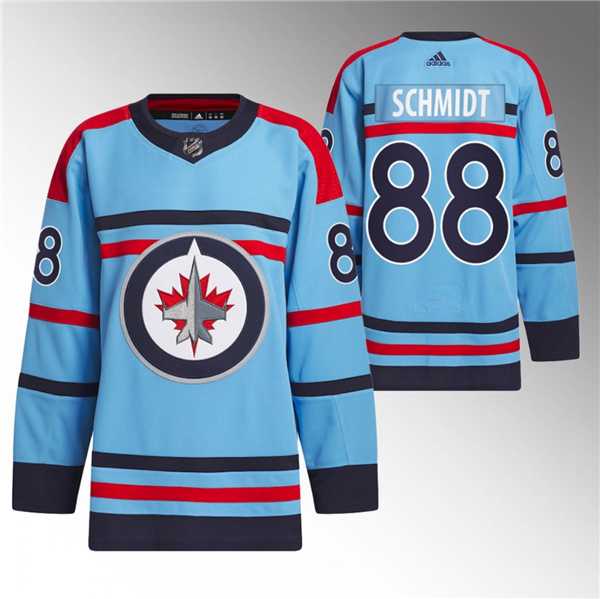 Mens Winnipeg Jets #88 Nate Schmidt Light Blue Anniversary Primegreen Stitched Jersey Dzhi->->NHL Jersey